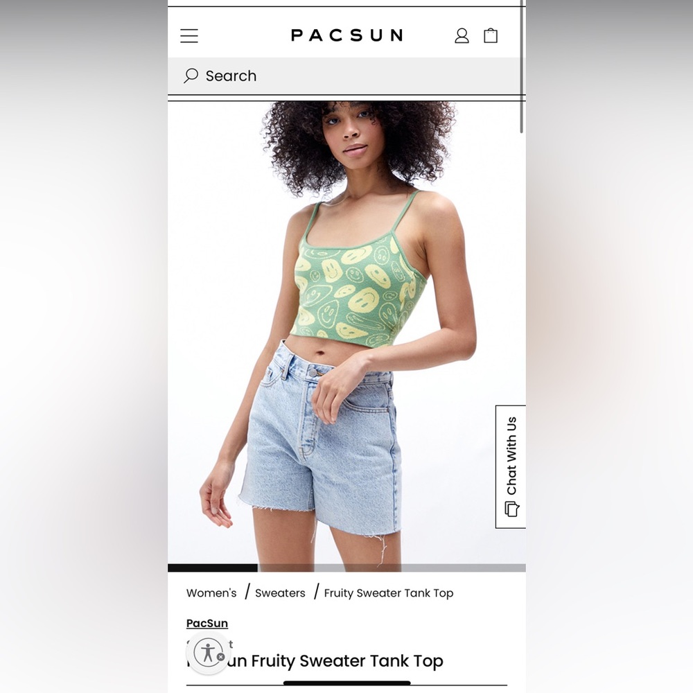 pacsun ribbed smiley crop top